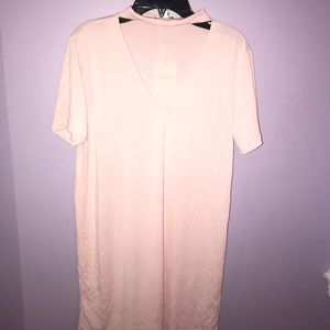 Chocker V neck t-shirt dress